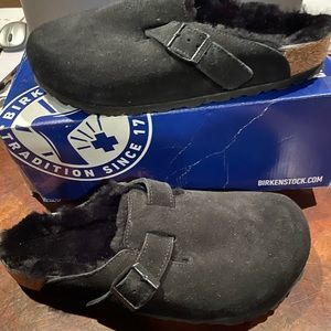 Birkenstock Boston fur black
